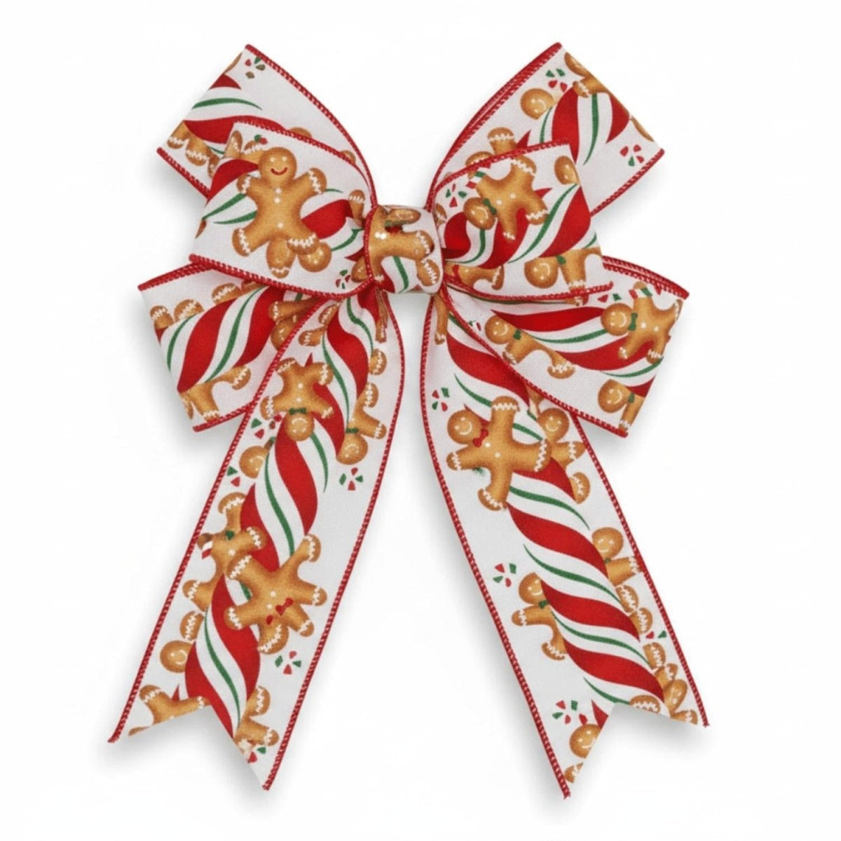 2.5" Gingerbread Kids Candy Ribbon: White (10 Yards)