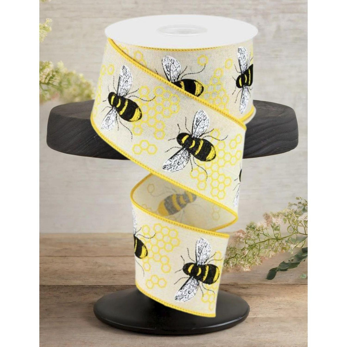 2.5" Honey Bee Royal Ribbon: Cream (10 Yards)