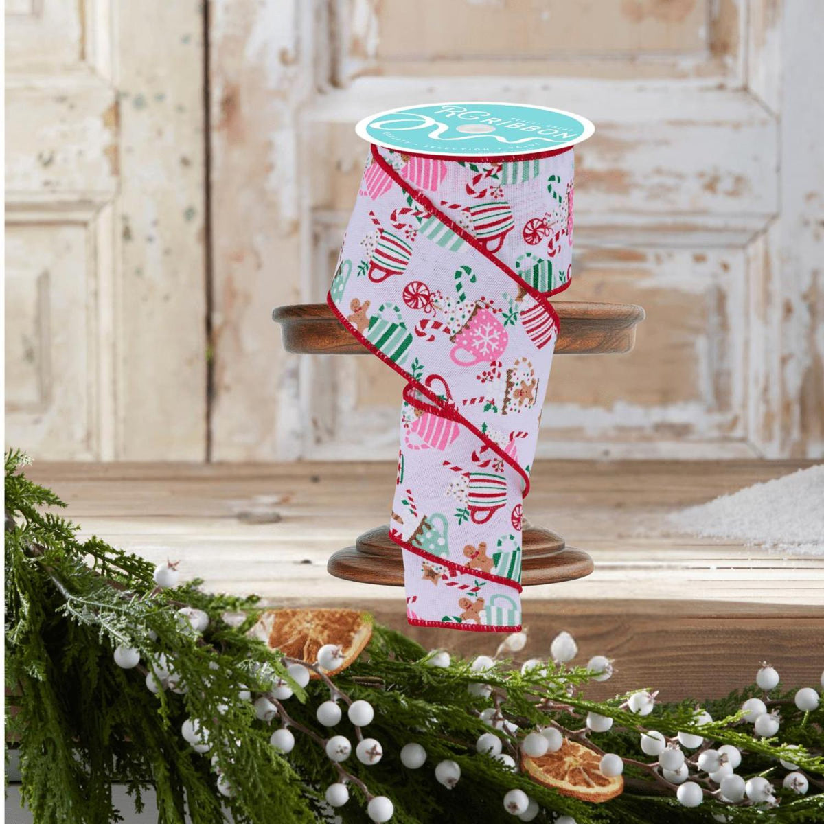 2.5" Hot Cocoa Mugs Ribbon: White (10 Yards)