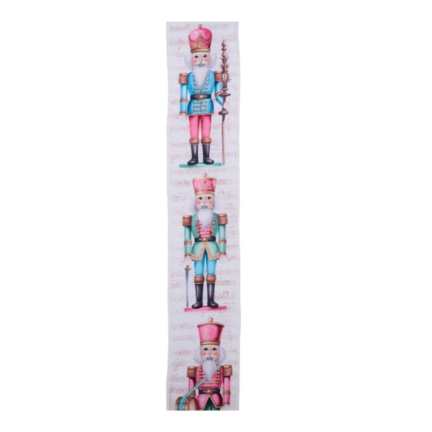 2.5" LS Nutcracker Ribbon: Ivory/Pink (10 Yards)