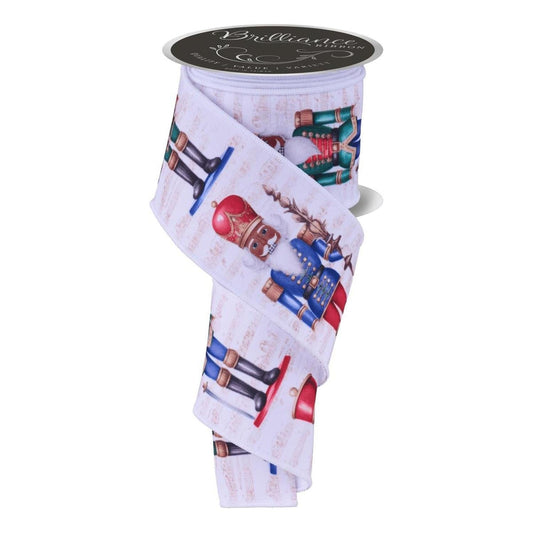 2.5" LS Nutcracker Ribbon: White (10 Yards)