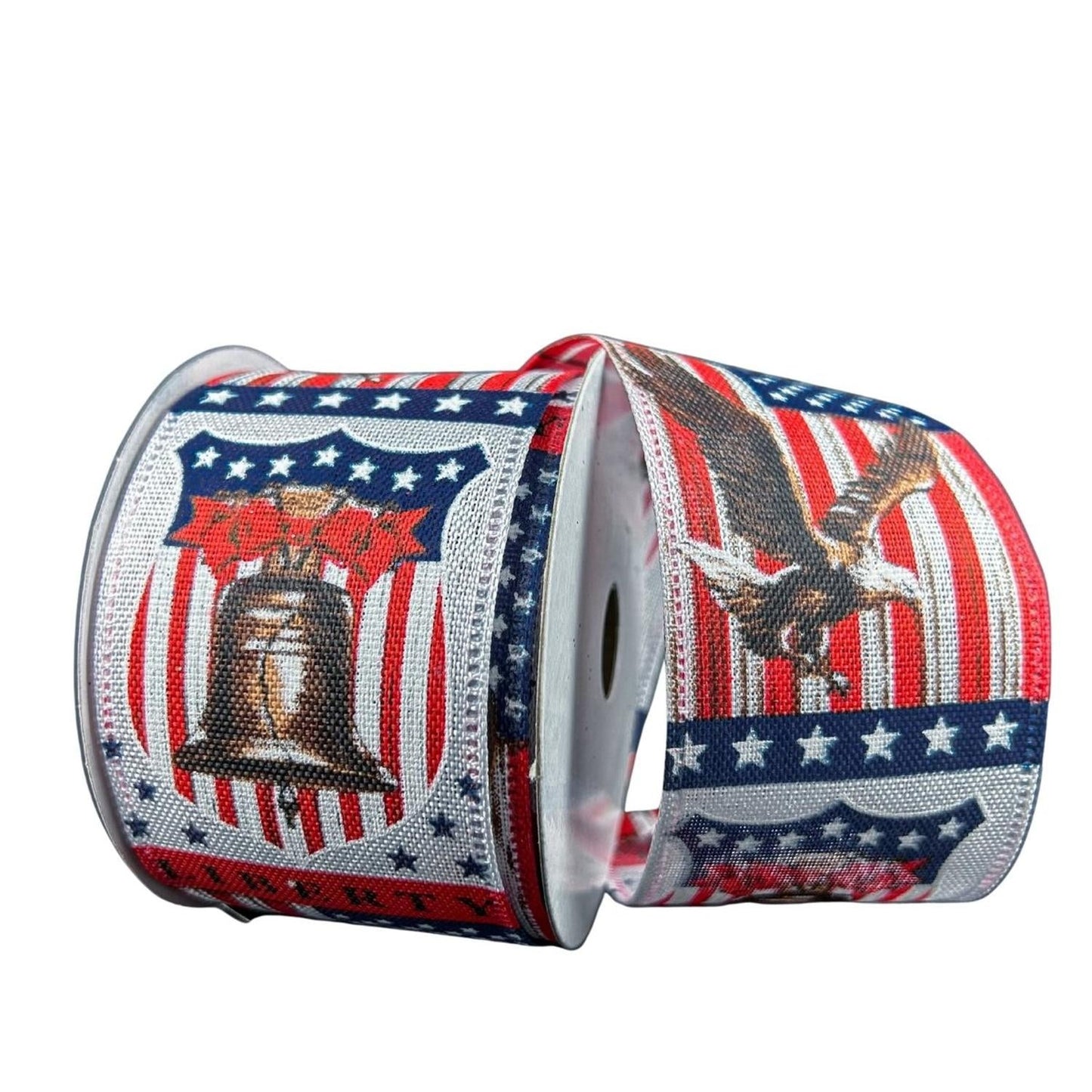 2.5" Liberty Bell Ribbon: White (10 Yards)