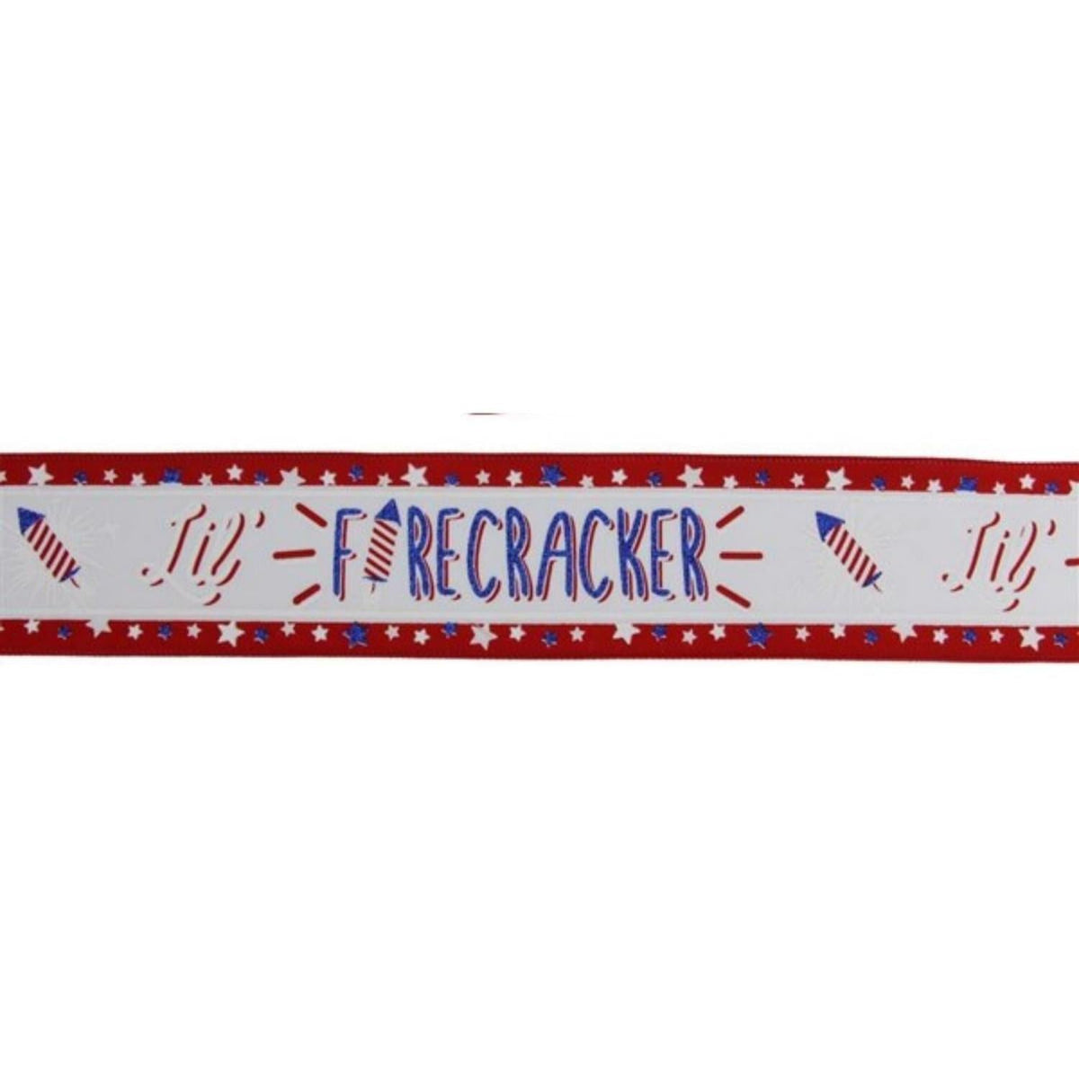 2.5" Lil Firecracker Patriotic Ribbon: White (10 Yards)