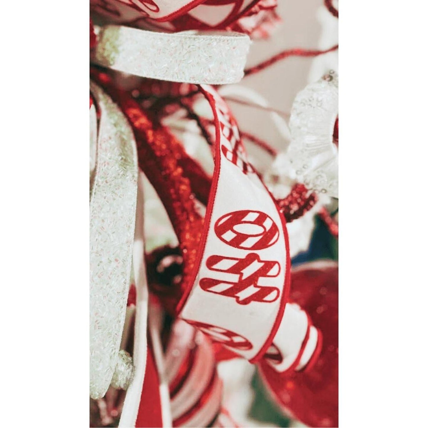 2.5" North Pole Ribbon: Red/White (10 Yards)