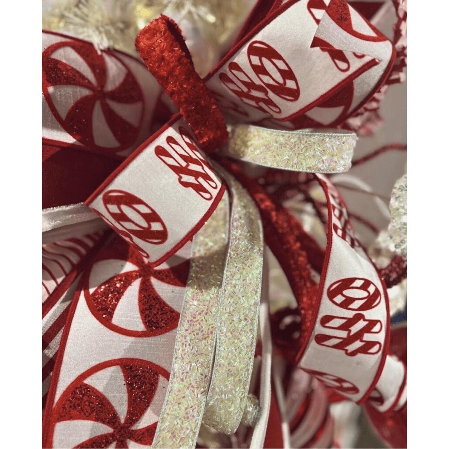 2.5" North Pole Ribbon: Red/White (10 Yards)