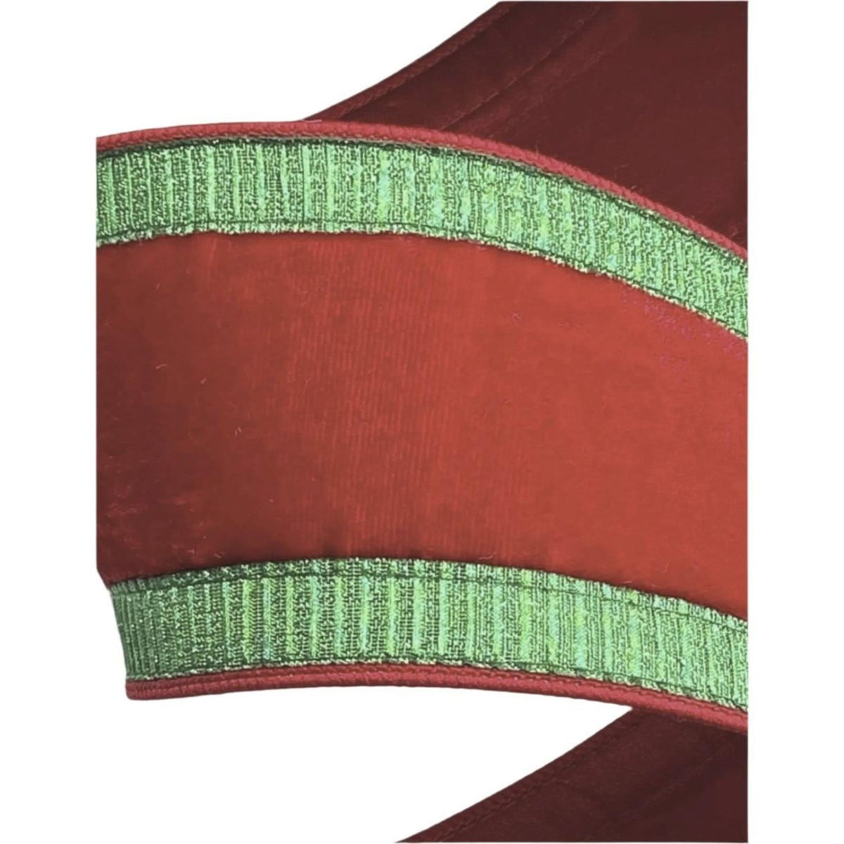 2.5" Pleated Borders Ribbon: Red/Green (10 Yards)