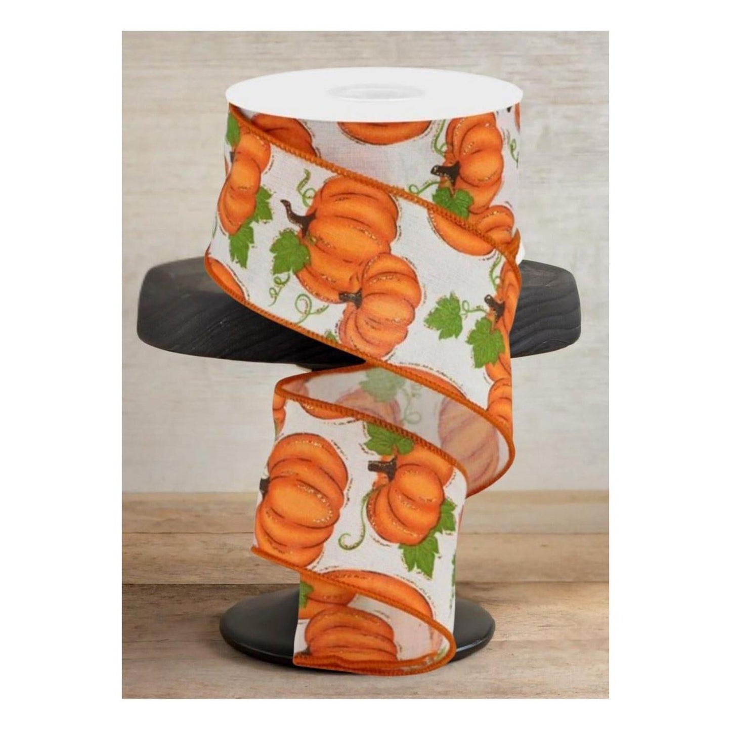 2.5" Pumpkin Patch Ribbon: Off White (10 Yards)