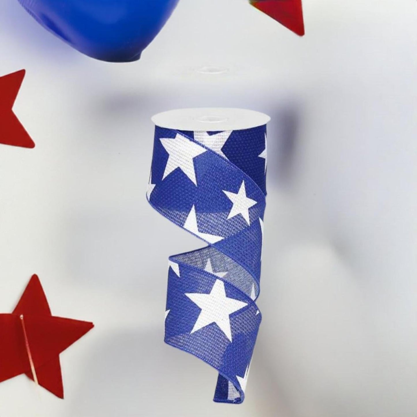 2.5" Star Canvas Ribbon: Navy Blue  (10 Yards)