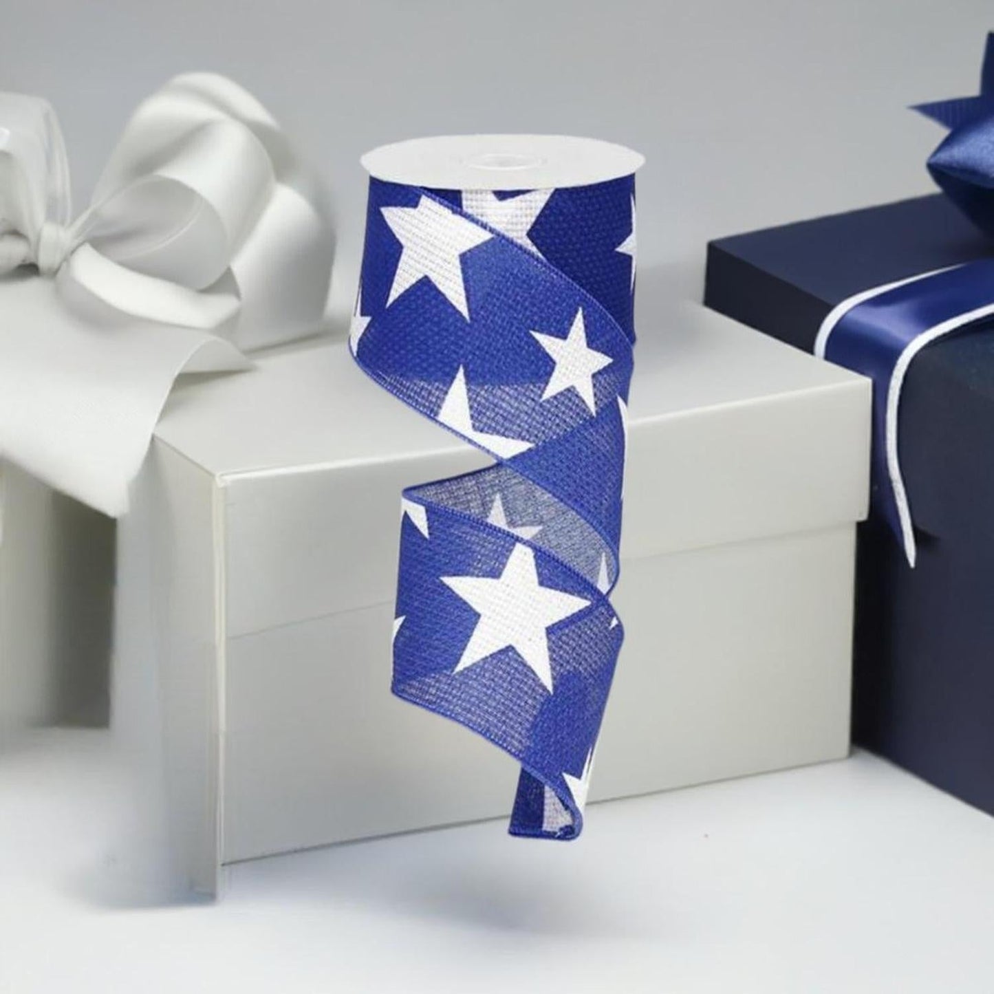 2.5" Star Canvas Ribbon: Navy Blue  (10 Yards)