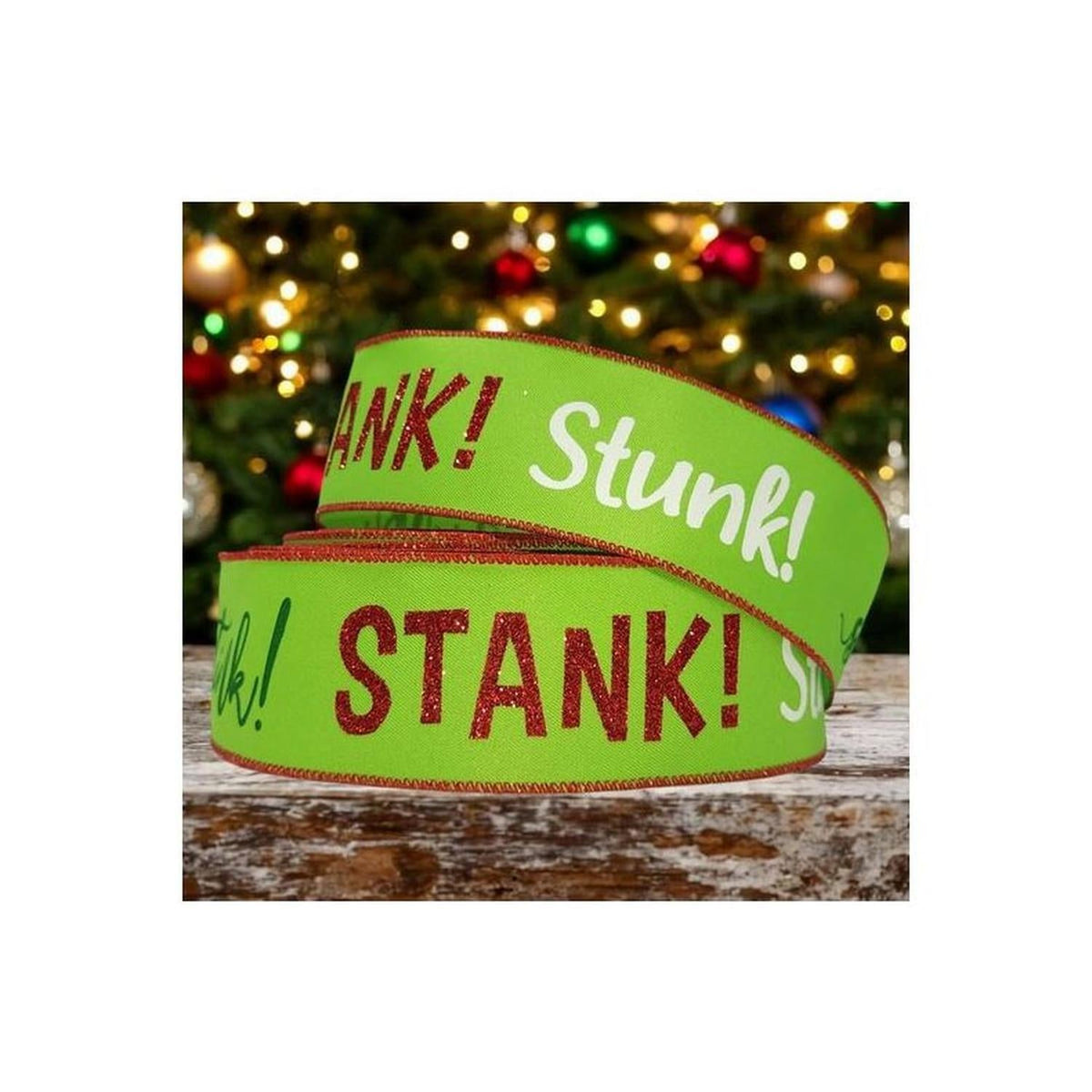 2.5" Stink Stank Stunk Ribbon: Lime Green (10 Yards)