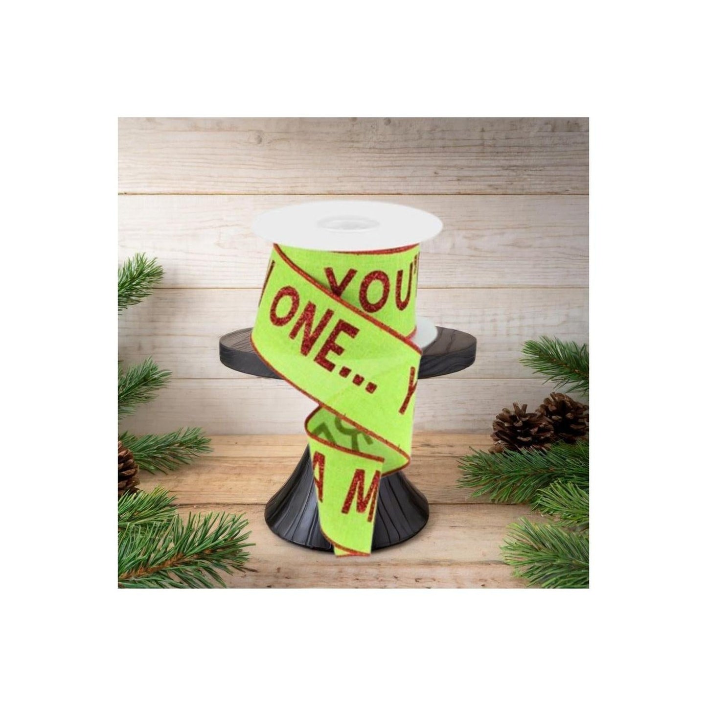 2.5" Your A Mean One Ribbon: Lime Green (10 Yards)