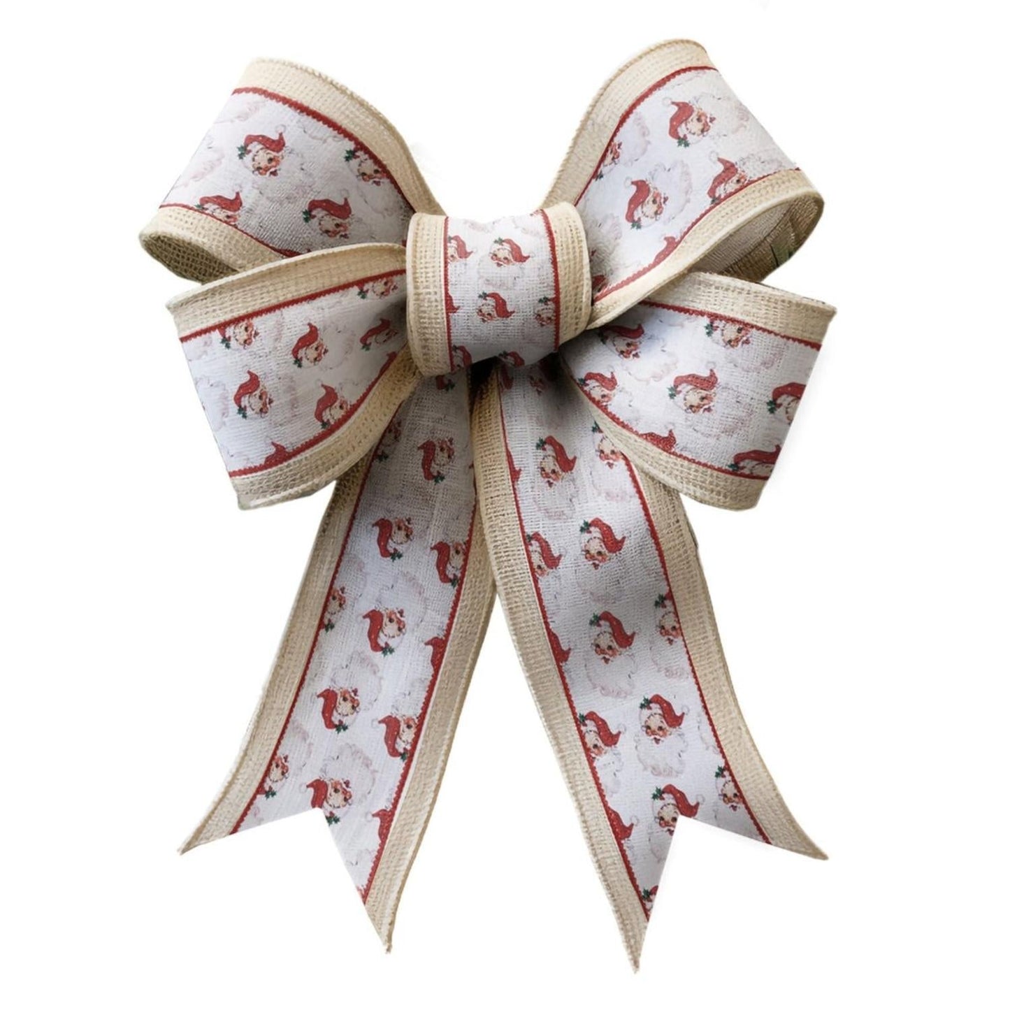 2.5in Vintage Santa Face Ribbon: Red (10 Yards)