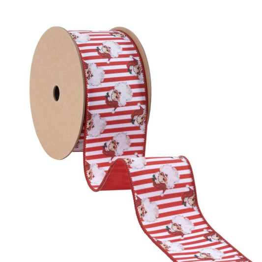 a roll of red and white ribbon