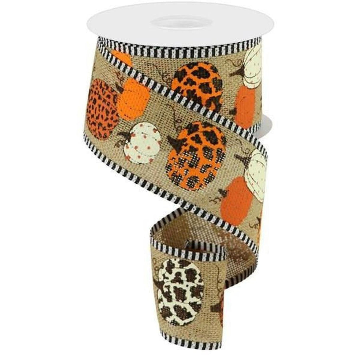 2.75" Leopard Pumpkins Stripe Edge: Natural (10 Yards)