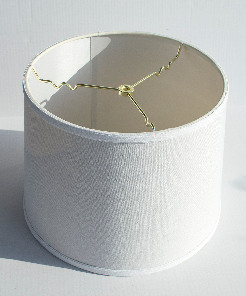 14"W x 10"H White Linen Drum Lampshade