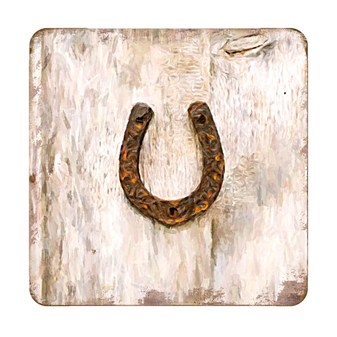 Horseshoe Art Wooden Cork Coasters Gift Set of 4 by Nature Wonders - Nature Wildlife Decor  - 8198622C-S4