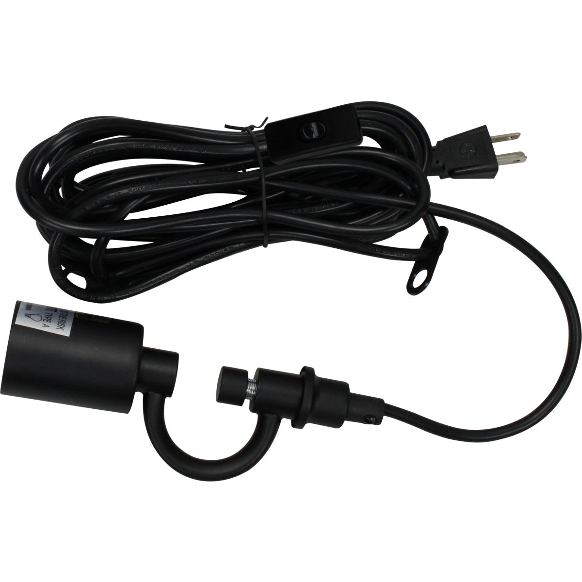 1 Light Swag Plug-In Pendant 16"w Light Oatmeal Linen Drum Shade, 17' Black Cord