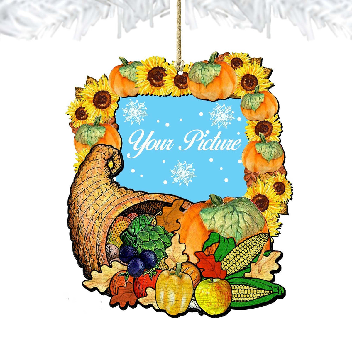 Give A Thanks Thanksgiving Picture Frame Ornaments - Ornament for Photo - Thanksgiving Halloween Decor - 8158905PF