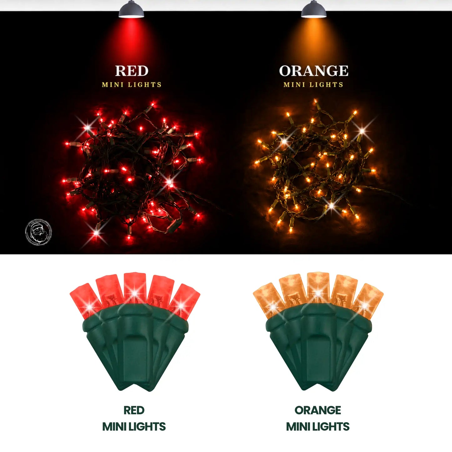 LED Mini Lights 5MM Red Twinkle Green Wire  6" Spacing