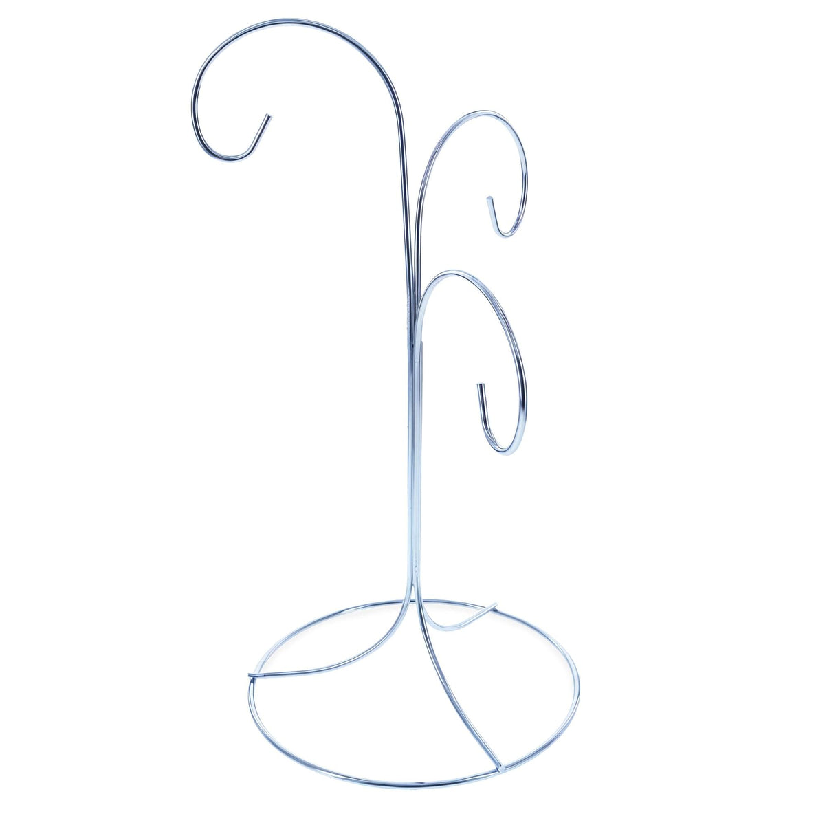3-Arm 3-Tier Silver Metal Ornament Stand Display 10.75 Inches