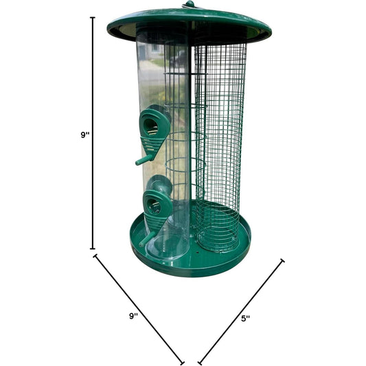 3-in-1 Outdoor Tube Bird Feeder for Small Wild Birds