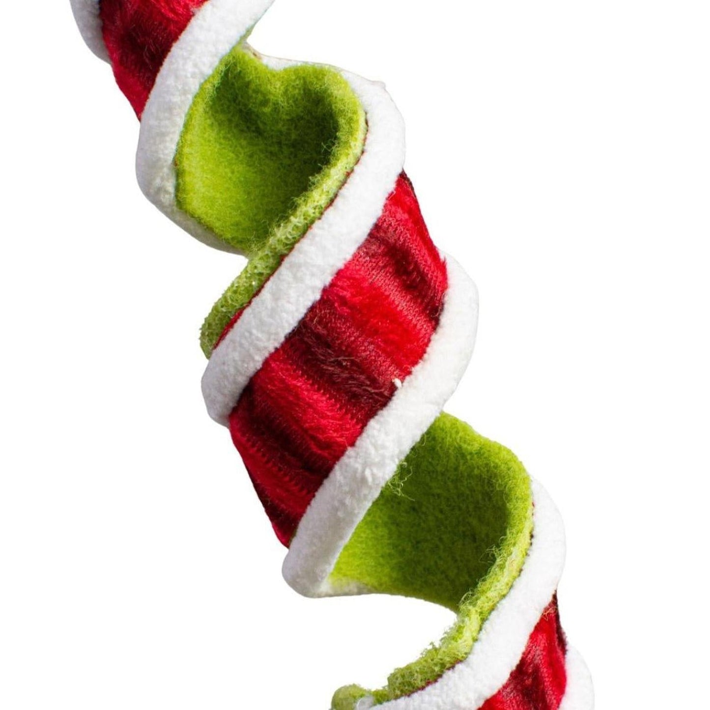 30" Fabric Curly Spray: Red & Green