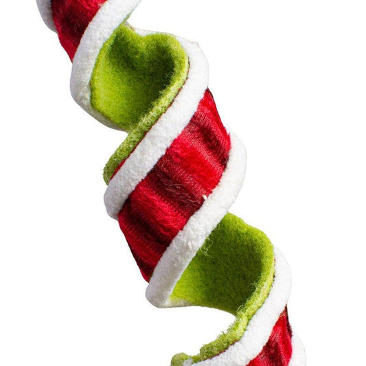 30" Fabric Curly Spray: Red & Green