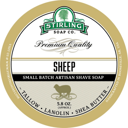 Stirling Soap Co. Sheep Soap Shave Soap Jar 5.8 oz