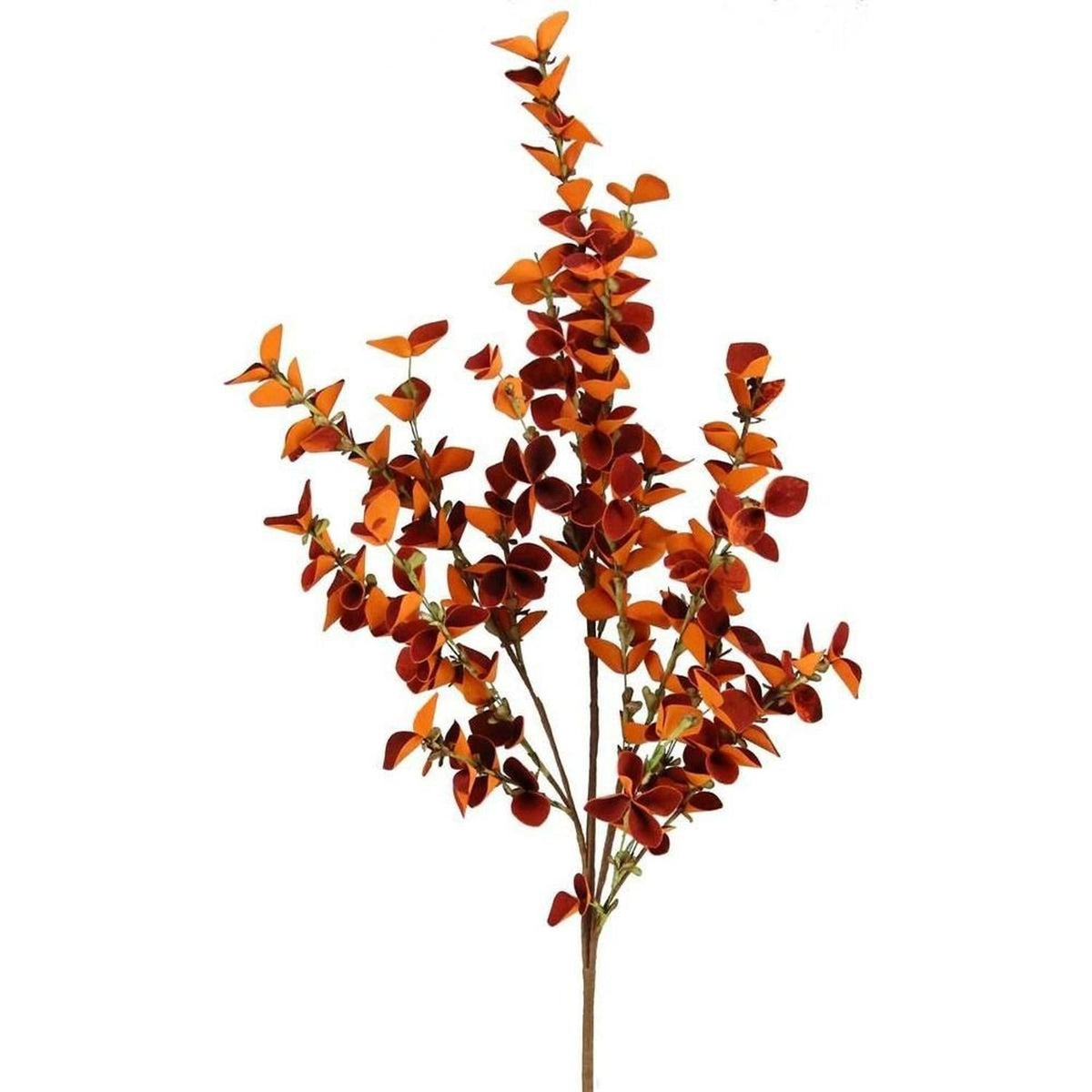 33" Foam Eucalyptus Paper Leaf Spray: Orange