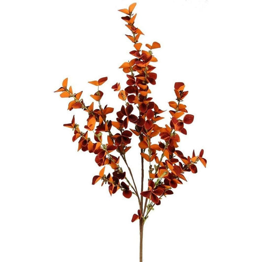 33" Foam Eucalyptus Paper Leaf Spray: Orange