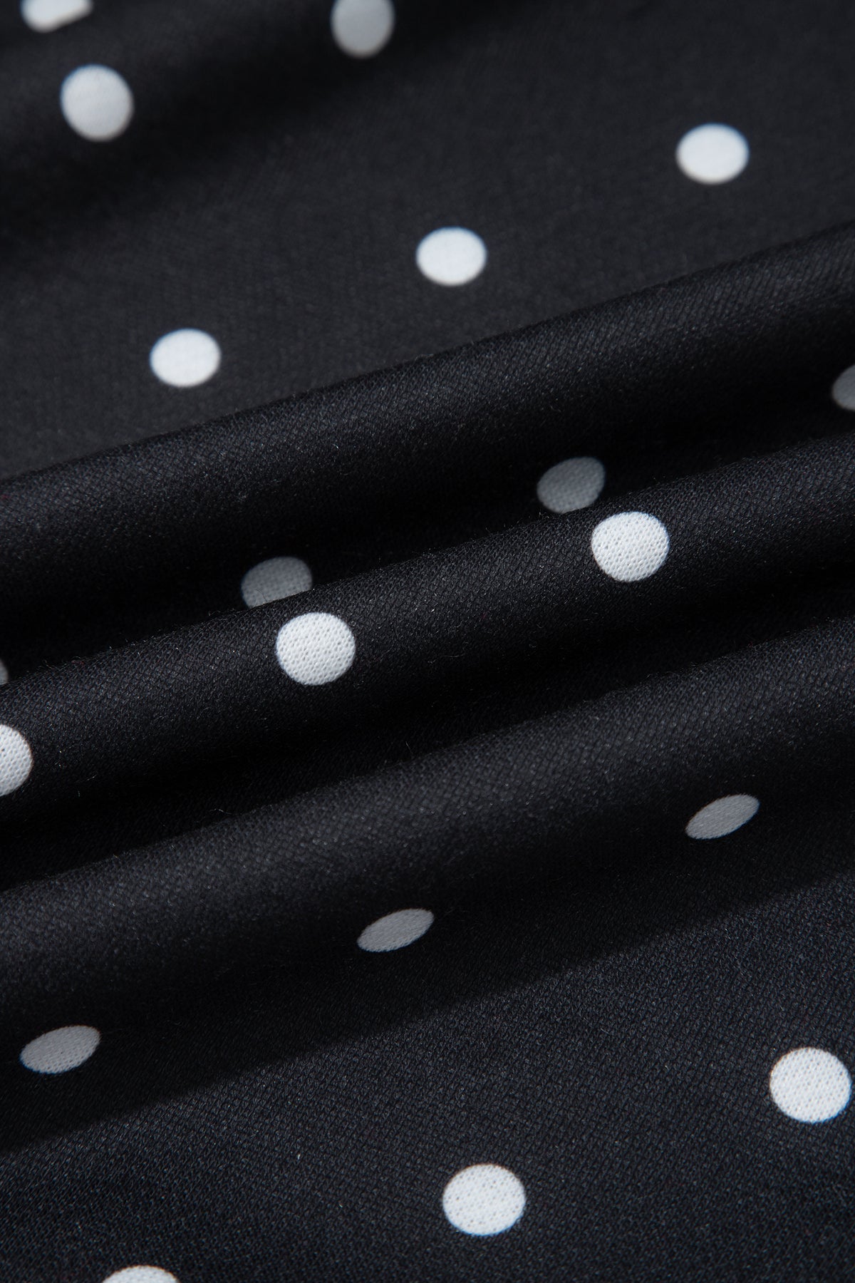 Red Polka Dot Print Metal Button Collar Casual Pullover Sweatshirt