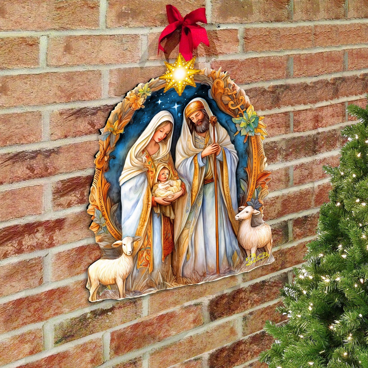 Nostalgic Nativity Scene Holiday Door Decor by G. Debrekht - Nativity Holiday Decor - 8611074H