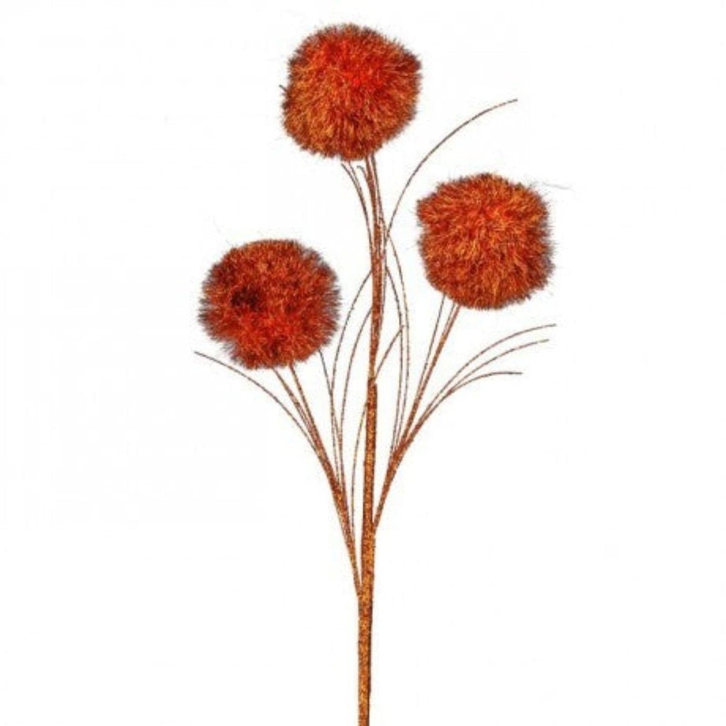 35" Glitter Pom Pom Spray: Orange