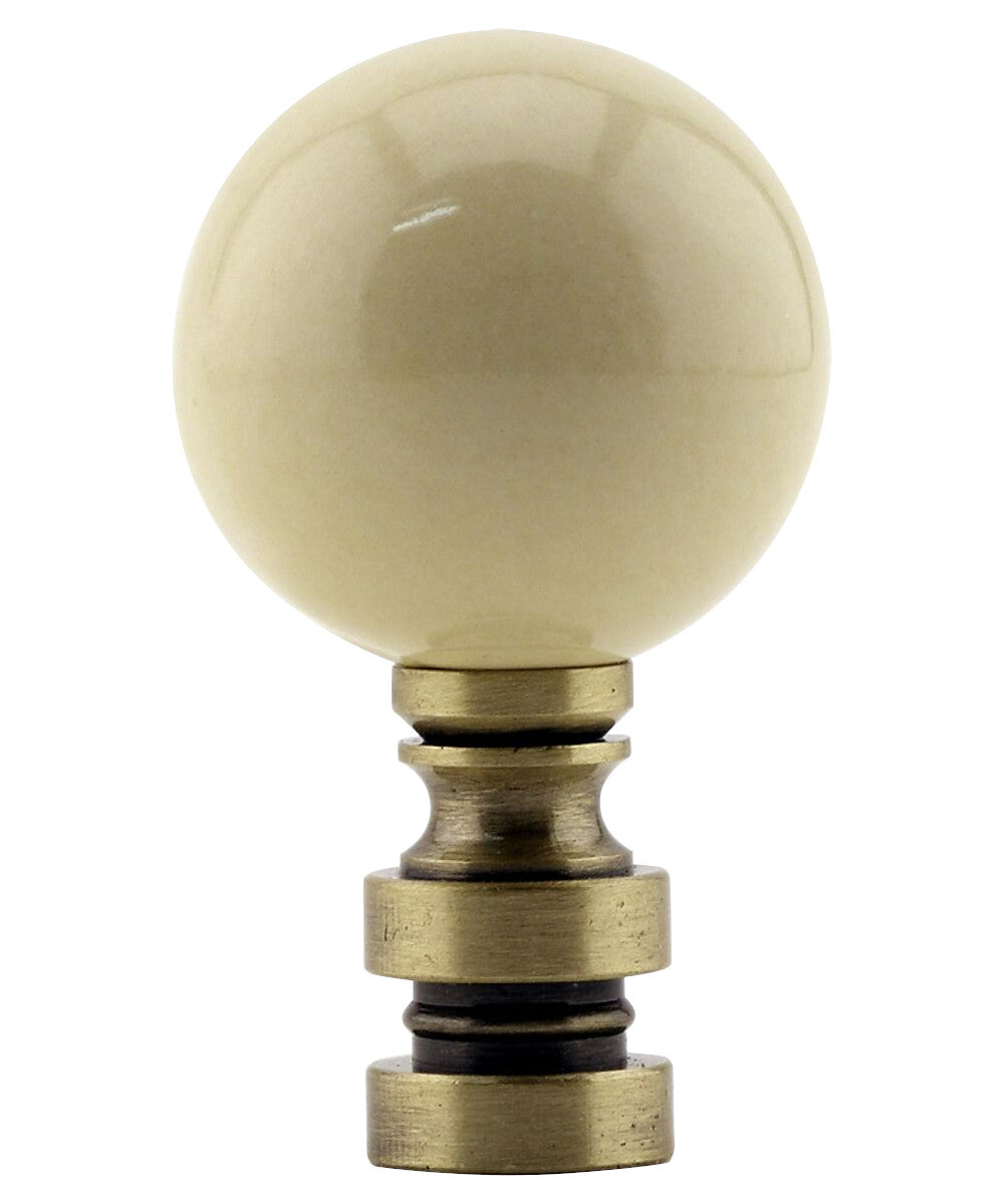 Ceramic 35mm Ivory Ball Antique Base Lamp Finial 2"h