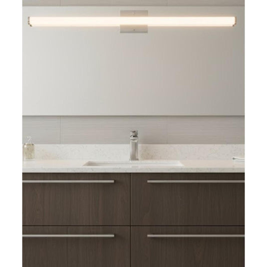 36"W 1-Light LED Round Linear Bath Vanity Light Fixture Brushed Nickel Finish