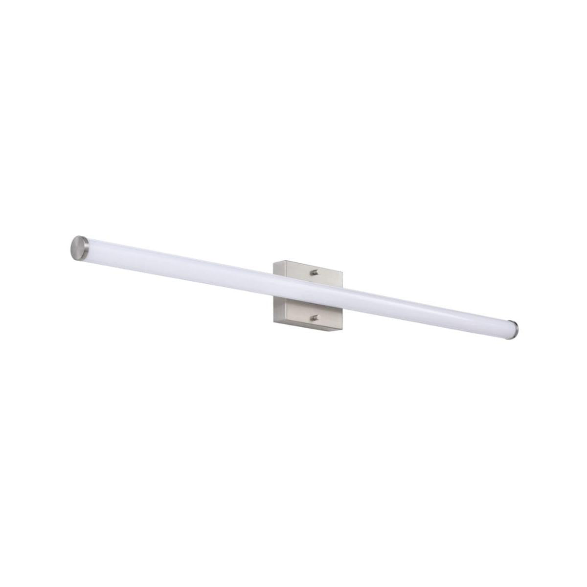 36"W 1-Light LED Round Linear Bath Vanity Light Fixture Brushed Nickel Finish