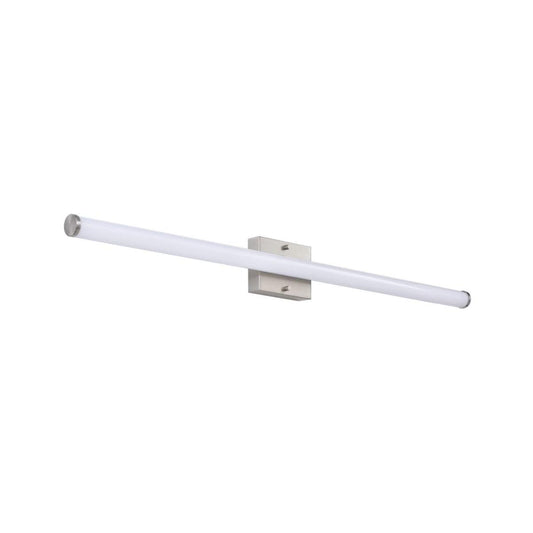 36"W 1-Light LED Round Linear Bath Vanity Light Fixture Brushed Nickel Finish