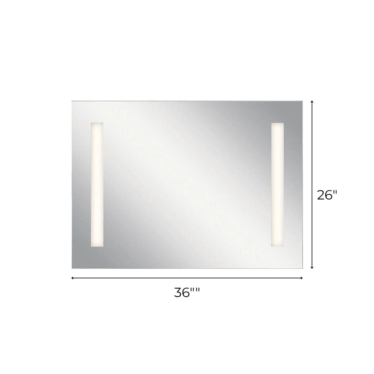 36"W x 26"H 4-Light Integrated LED Backlit Mirror with Bluetooth Soundbar