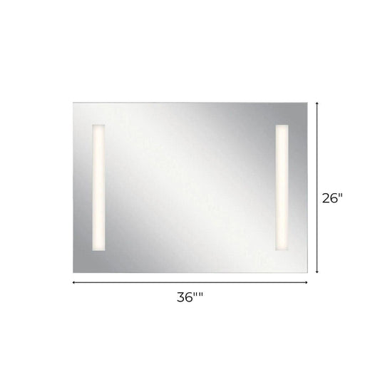 36"W x 26"H 4-Light Integrated LED Backlit Mirror with Bluetooth Soundbar