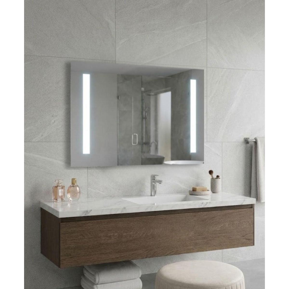 36"W x 26"H 4-Light Integrated LED Backlit Mirror with Bluetooth Soundbar