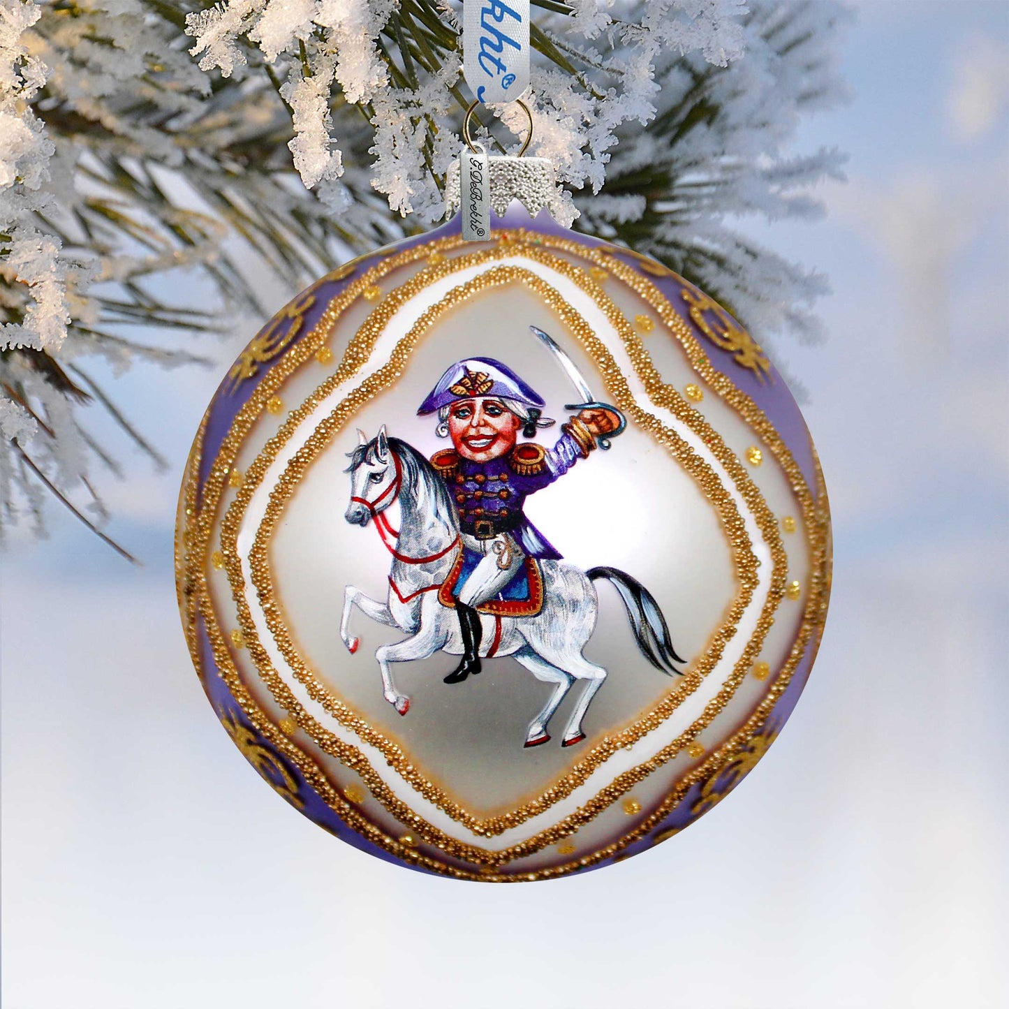 Nutcracker Ball Glass Ornament, Santa & Christmas Decor - 73741 by G. DeBrekht