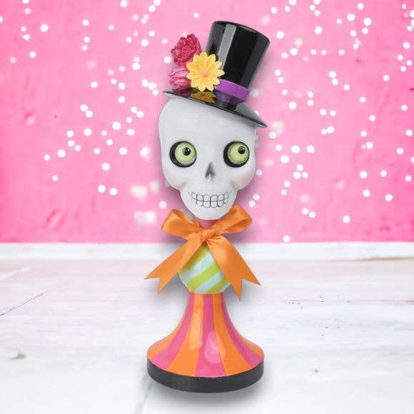14.5in Quirky Skull Pedestal by December Diamonds