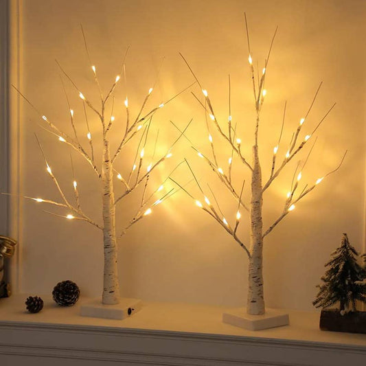 50CM Table smaller birch tree lights, 18LED, Pack of 2