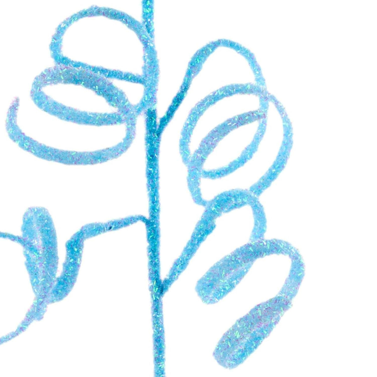 39" Iridescent Curly Hanging Spray: Soft Blue