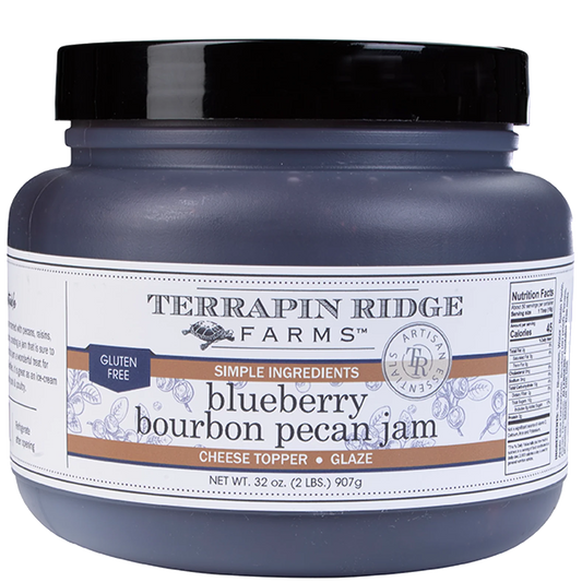 a jar of blueberry jam