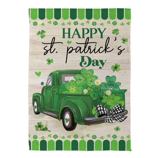 Happy St. Patrick's Day Truck Suede House Flag