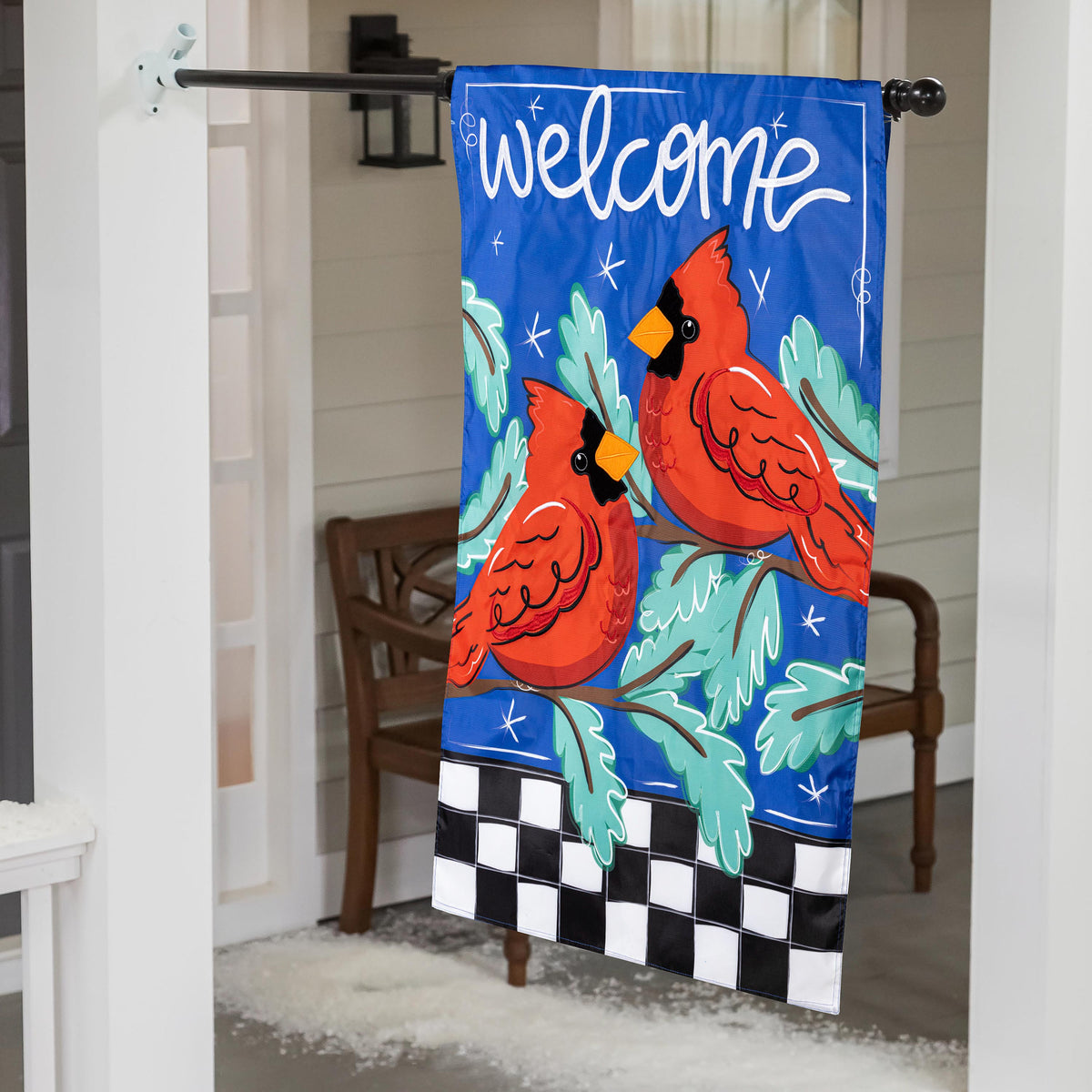 Welcome Winter Friends Applique House Flag