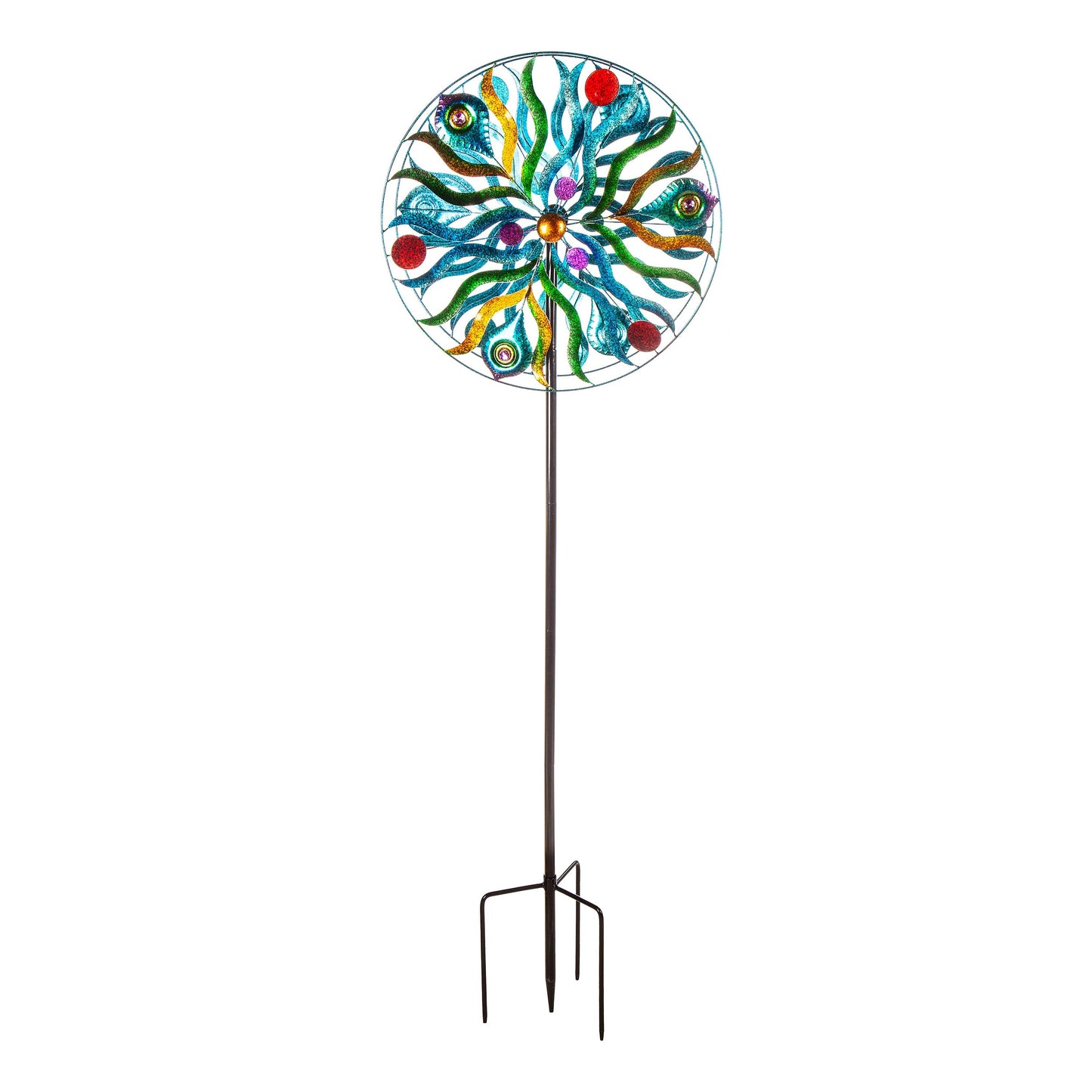 75"H Wind Spinner, Peacock in Motion