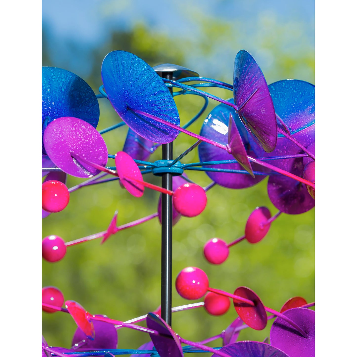 74.75"H Wind Spinner, Blue Purple Pink Ombre