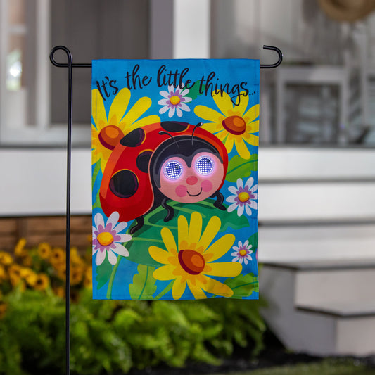 Animated Little Things Applique Lighted Garden Flag